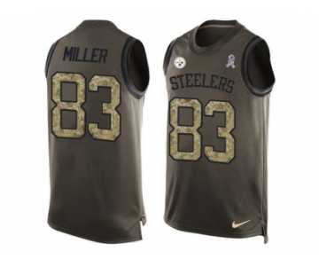 Nike Pittsburgh Steelers #83 Heath Miller Green Men's Stitched NFL Limited Salute To Service Tank Top Jersey