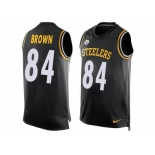 Nike Pittsburgh Steelers #84 Antonio Brown Black Team Color Men's Stitched NFL Limited Tank Top Jersey