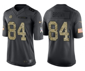 Nike Pittsburgh Steelers #84 Antonio Brown Men's Stitched Black NFL Salute to Service Limited Jerseys