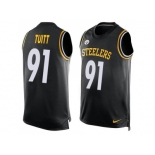 Nike Pittsburgh Steelers #91 Stephon Tuitt Black Team Color Men's Stitched NFL Limited Tank Top Jersey