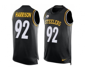 Nike Pittsburgh Steelers #92 James Harrison Black Team Color Men's Stitched NFL Limited Tank Top Jersey