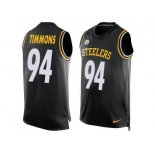 Nike Pittsburgh Steelers #94 Lawrence Timmons Black Team Color Men's Stitched NFL Limited Tank Top Jersey