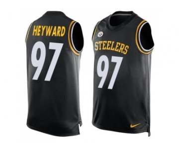 Nike Pittsburgh Steelers #97 Cameron Heyward Black Team Color Men's Stitched NFL Limited Tank Top Jersey