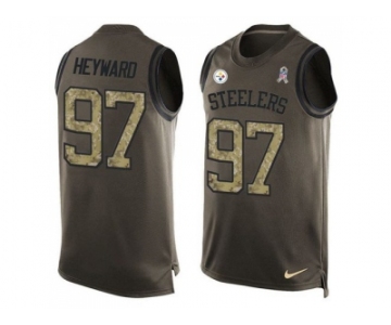 Nike Pittsburgh Steelers #97 Cameron Heyward Green Men's Stitched NFL Limited Salute To Service Tank Top Jersey