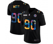 Pittsburgh Steelers #90 T.J. Watt Men's Nike Multi-Color Black 2020 NFL Crucial Catch Vapor Untouchable Limited Jersey