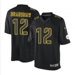 nike nfl jerseys pittsburgh steelers #12 bradshaw black[nike impact limited]