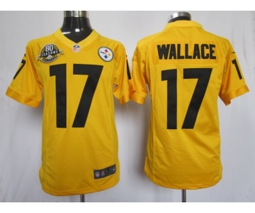 nike nfl jerseys pittsburgh steelers #17 wallace yellow[nike limited 80 anniversary]