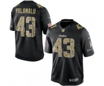 nike nfl jerseys pittsburgh steelers #43 troy polamalu black [salute to service limited]