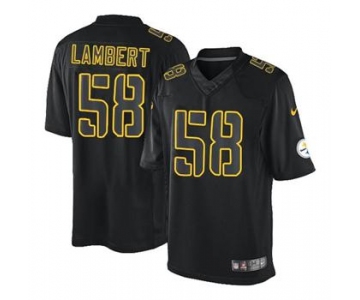 nike nfl jerseys pittsburgh steelers #58 lambert black[nike impact limited]