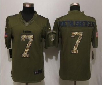 nike nfl jerseys pittsburgh steelers #7 roethlisberger army green[nike Limited Salute To Service]