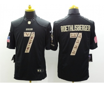 nike nfl jerseys pittsburgh steelers #7 roethlisberger black [salute to service limited]