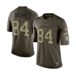 nike nfl jerseys pittsburgh steelers #84 brown army green[nike Limited Salute To Service]