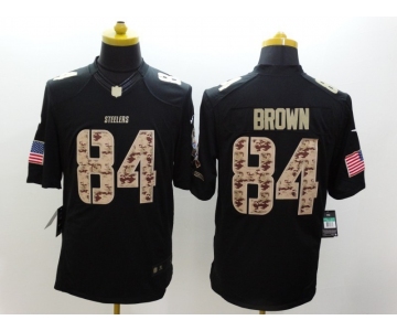 nike nfl jerseys pittsburgh steelers #84 brown black [salute to service limited]