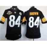 nike nfl jerseys pittsburgh steelers #84 brown black[80th patch limited]