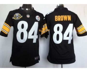 nike nfl jerseys pittsburgh steelers #84 brown black[80th patch limited]