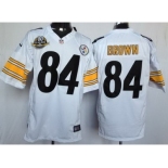 nike nfl jerseys pittsburgh steelers #84 brown white[80th patch limited]