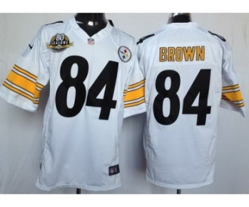 nike nfl jerseys pittsburgh steelers #84 brown white[80th patch limited]