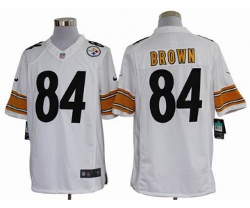 nike nfl jerseys pittsburgh steelers #84 brown white[nike limited]