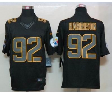 nike nfl jerseys pittsburgh steelers #92 harrison black[nike impact limited]