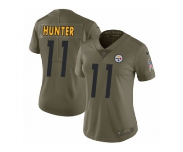 Women Nike Pittsburgh Steelers #11 Justin Hunter Limited Olive 2017 Salute to Service NFL Jersey