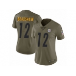 Women Nike Pittsburgh Steelers #12 Terry Bradshaw Limited Olive 2017 Salute to Service NFL Jersey