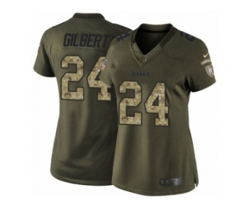 Women Nike Pittsburgh Steelers #24 Justin Gilbert Limited Olive 2017 Salute to Service NFL Jersey