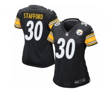 Women Nike Pittsburgh Steelers #30 Daimion Stafford Game Black Team Color NFL Jersey