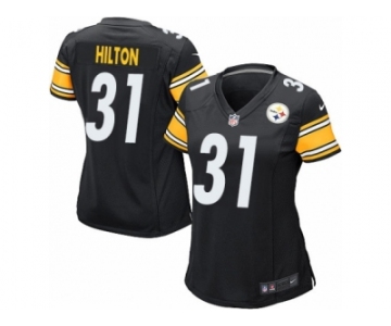 Women Nike Pittsburgh Steelers #31 Mike Hilton Game Black Team Color NFL Jersey