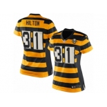 Women Nike Pittsburgh Steelers #31 Mike Hilton Game Yellow Black Alternate 80TH Anniversary Throwback NFL Jersey