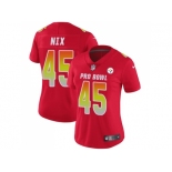 Women Nike Pittsburgh Steelers #45 Roosevelt Nix Red Stitched NFL Limited AFC 2018 Pro Bowl Jersey