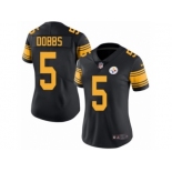 Women Nike Pittsburgh Steelers #5 Joshua Dobbs Limited Black Rush Vapor Untouchable NFL Jersey