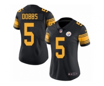 Women Nike Pittsburgh Steelers #5 Joshua Dobbs Limited Black Rush Vapor Untouchable NFL Jersey