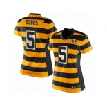 Women Nike Pittsburgh Steelers #5 Joshua Dobbs Limited Yellow Black Alternate 80TH Anniversary Throwback NFL Jersey