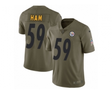 Women Nike Pittsburgh Steelers #59 Jack Ham Limited Olive 2017 Salute to Service NFL Jersey