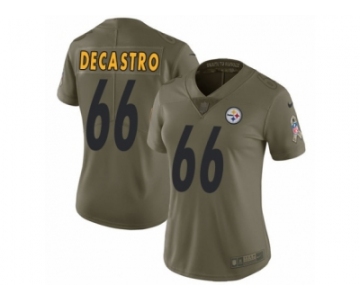 Women Nike Pittsburgh Steelers #66 David DeCastro Limited Olive 2017 Salute to Service NFL Jersey