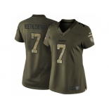 Women Nike Pittsburgh Steelers #7 Ben Roethlisberger Green Stitched NFL Limited 2015 Salute to Service Jersey