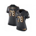 Women Nike Pittsburgh Steelers #78 Alejandro Villanueva Limited Black Gold Salute to Service NFL Jersey