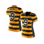 Women Nike Pittsburgh Steelers #9 Chris Boswell Elite Yellow Black Alternate 80TH Anniversary Throwback NFL Jersey