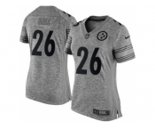 Women Nike Steelers #26 Le'Veon Bell Gray Stitched NFL Limited Gridiron Gray Jersey