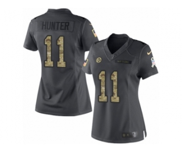 Women's Nike Pittsburgh Steelers #11 Justin Hunter Limited Black 2016 Salute to Service NFL Jersey