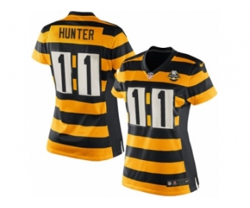 Women's Nike Pittsburgh Steelers #11 Justin Hunter Limited Yellow Black Alternate 80TH Anniversary Throwback NFL Jersey