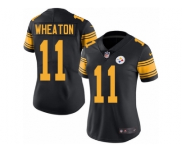 Women's Nike Pittsburgh Steelers #11 Markus Wheaton Limited Black Rush NFL Jersey