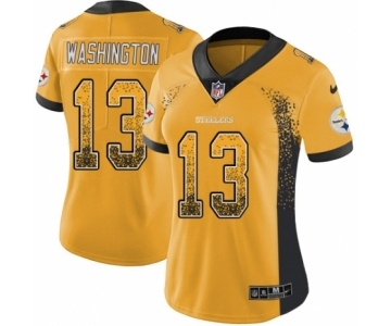 Women's Nike Pittsburgh Steelers #13 James Washington Limited Gold Rush Drift Fashion NFL Jersey