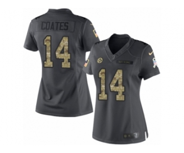 Women's Nike Pittsburgh Steelers #14 Sammie Coates Limited Black 2016 Salute to Service NFL Jersey