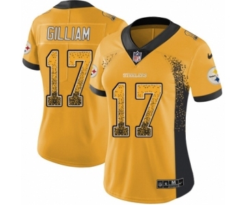 Women's Nike Pittsburgh Steelers #17 Joe Gilliam Limited Gold Rush Drift Fashion NFL Jersey