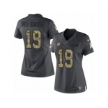 Women's Nike Pittsburgh Steelers #19 JuJu Smith-Schuster Limited Black 2016 Salute to Service NFL Jersey