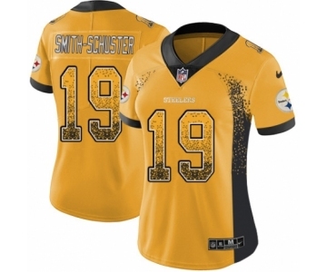 Women's Nike Pittsburgh Steelers #19 JuJu Smith-Schuster Limited Gold Rush Drift Fashion NFL Jersey