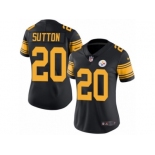 Women's Nike Pittsburgh Steelers #20 Cameron Sutton Limited Black Rush NFL Jersey