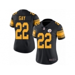 Women's Nike Pittsburgh Steelers #22 William Gay Limited Black Rush NFL Jersey