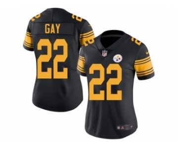 Women's Nike Pittsburgh Steelers #22 William Gay Limited Black Rush NFL Jersey